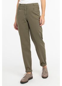 Recover Pants Damen Stoffhose "Stoffhose", grün, Gr. 50, unifarben, 98% Baumwolle;2% Elasthan, Hosen, mit aufwendiger Oldfärbung
