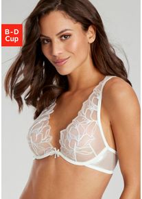 Lascana Damen Bügel-BH, Gr. 85, beige, Spitze, Obermaterial: 61% Polyester, 34% Polyamid, 5% Elasthan, feminin, BHs, mit leicht transparenter Spitze