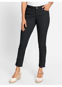 Inspirationen Damen Bequeme Jeans, schwarz, Gr. 38, unifarben, 98% Baumwolle, 2% Elasthan, Jeans