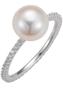 ADRIANA Damen Perlenring "Schmuck Geschenk Silber 925 Fingerring Ring Genua, G1-90, G1-94", 54, Silber 925 (Sterlingsilber)-Perlen, 1mm, weiß, Silber