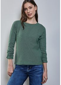 Street One Damen 3/4-Arm-Shirt, grün, casual, Gr. 36, gestreift, Web, 95% Baumwolle, 5% Elasthan , Shirts, mit U-Boot-Ausschnitt