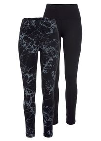 H.I.S. H.I.S Damen Leggings, Gr. 32, schwarz, Single Jersey, Obermaterial: 92% Baumwolle, 8% Elasthan, gemustert, unifarben, Basic, Hosen, in bedruckt und