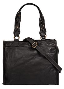 Samantha Look Damen Shopper, schwarz, Leder, vintage, Taschen, echt Leder, Made in Italy