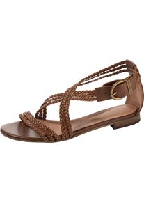 Heine Damen Sandale, Gr. 37, braun, Synthetik, modisch, Schuhe