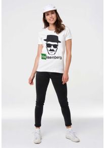 logoshirt Damen T-Shirt "Heisenberg", weiß, casual, Gr. S, bedruckt, 100% Baumwolle, Shirts, mit lizensiertem Print