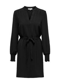 Only Damen Minikleid "ONLMETTE LIFE V-NECK SMOCK DRESS WVN", schwarz, modisch, Gr. S, unifarben, Web, Obermaterial: 100% Polyester, Kleider