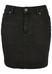 Urban Classics Damen Jerseyrock "Urban Classics Damen Ladies Organic Stretch Denim Mini Skirt", schwarz, Gr. 33, unifarben, 50% Baumwolle (Bio), 48%