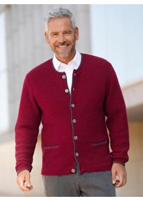 Marco Donati Herren Strickjacke, rot, Gr. 50, unifarben, meliert, 100% Wolle, Strickjacken