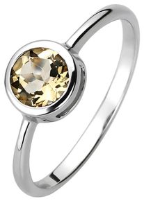 Jobo Damen Fingerring, 60, Silber 925 (Sterlingsilber), gelb, Silber 925 (Sterlingsilber), Fingerringe, 925 Silber mit Citrin