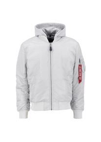 Herren Bomberjacke "Alpha Industries Men - Bomber Jackets MA-1 Zip Hood Back EMB", grau, Gr. L, Alpha Industries, Obermaterial/Futter: 100% Nylon,