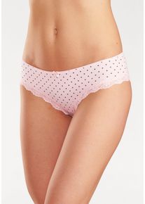 Lascana Damen Slip, Gr. 32, rosa, Obermaterial: 95% Baumwolle, 5% Elasthan. Spitze: 87% Polyamid, 13% Elasthan, unifarben, gestreift, gepunktet,
