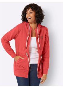 Casual Looks Damen Fleecejacke, pink, Gr. 48, unifarben, 100% Polyester, Jacken