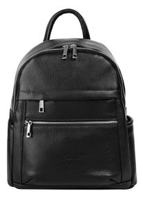Samantha Look Cityrucksack, schwarz, Rindsleder, Leder, casual, Rucksäcke, echt Leder, Made in Italy