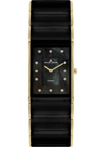 Jacques Lemans Damen Keramikuhr "Dublin, 1-1940J", schwarz, Armbanduhren, Quarzuhr, Armbanduhr, Damenuhr, Perlmutt-Zifferblatt,Keramikarmband