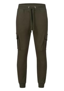 behype Herren Trainingshose "MATAY", grün, casual, Gr. L, 80% Baumwolle, 20% Polyester, Hosen, mit praktischen Cargotaschen