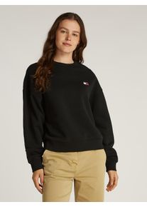 Tommy Jeans Damen Sweatshirt "TJW BXY BADGE CREW", schwarz, casual, Gr. XS, unifarben, Sweatware, Obermaterial: 100% Baumwolle, Sweatshirts, mit