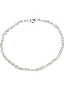 ADRIANA Damen Perlenkette "Schmuck Geschenk Silber 925 Halskette Taormina Herz, T10", Silber 925 (Sterlingsilber)-Seide-Perlen, L: 45cm B: 6mm, bunt,