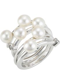 ADRIANA Damen Perlenring "Schmuck Geschenk Silber 925 Fingerring Ring Viareggio, V11", 58, Silber 925 (Sterlingsilber)-Perlen, 8mm, weiß, Silber 925