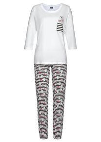 Vivance Dreams Damen Pyjama, Gr. 32, pink, Single Jersey, Obermaterial: 100% Baumwolle. Obermaterial weiß: 100% Baumwolle, bedruckt, gemustert,