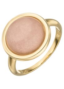 Jobo Damen Fingerring, 58, Gelbgold 375, gelb, Gelbgold 375, Fingerringe, 375 Gold mit Chalcedon rosa