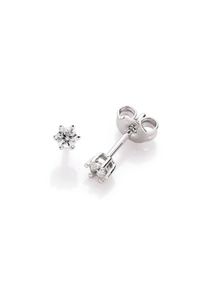 Smart Jewel Damen Paar Ohrstecker "Zirkonia in Krappenfassung, Silber 925", ca. Ø 4mm, Silber 925 (Sterlingsilber), silber, Silber 925