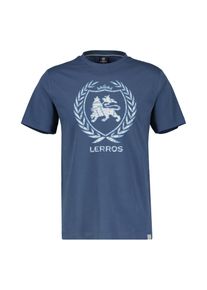 Lerros Herren T-Shirt "Lerros T-Shirt mit Logoprint", blau, Gr. M, 100% Baumwolle, Shirts