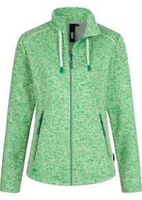 DEPROC Active Damen Strickfleecejacke "LUVERNE WOMEN", grün, casual, Gr. 36, 100% Polyester, Jacken, Kontrastreissverschluss