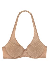 Lascana Damen Schalen-BH, Gr. 75, braun, Spitze, Obermaterial: 84% Polyamid, 16% Elasthan, feminin, BHs, mit Bügel und drei Tragevarianten, Dessous