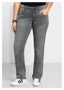 sheego Damen Stretch-Jeans "Große Größen", blau, casual, Gr. 84, unifarben, Obermaterial: 98% Baumwolle, 2% Elasthan, Jeans, »Die Gerade« mit