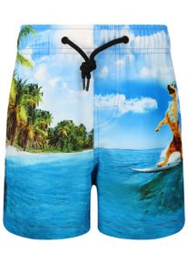 ZIGZAG Kinder Badeshorts "Tino", blau, Gr. 128, bedruckt, 92% Polyester, 8% Elasthan, Badehosen, mit sommerlichem Print