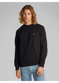 Herren Sweatshirt "WOVEN LABEL CREW NECK", schwarz, casual, Gr. S, Calvin Klein Jeans, unifarben, Sweatware, Obermaterial: 100% Baumwolle,