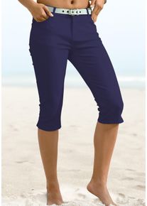 Beach Time BEACHTIME Damen 3/4-Hose, blau, Basic, Gr. 34, unifarben, Denim/Jeans, Obermaterial: 98% Baumwolle, 2% Elasthan, Hosen, mit Elasthan, Caprihose,