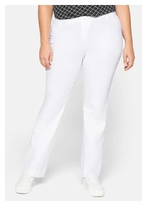 sheego Damen Stretch-Hose "Große Größen", weiß, casual, Gr. 80, unifarben, Obermaterial: 70% Viskose, 25% Polyamid, 5% Elasthan, Hosen, »Die Bootcut«
