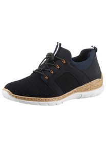 Rieker Damen Slip-On Sneaker, Gr. 38, blau, Textil, Nubuklederimitat, casual, Schuhe, Schlupfschuh, Halbschuh, Slipper, Freizeitschuh mit