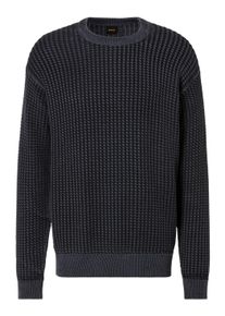 BOSS Orange Herren Strickpullover "Agolan 10267324", blau, casual, Gr. S, gemustert, Strick, Obermaterial: 100% Baumwolle, Pullover, mit Markenlabel