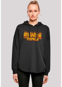 F4NT4STIC Damen Kapuzenpullover "Stranger Things Fire Logo Women Netflix TV Series", schwarz, casual, Gr. XS, Obermaterial: 100% Baumwolle, Pullover,