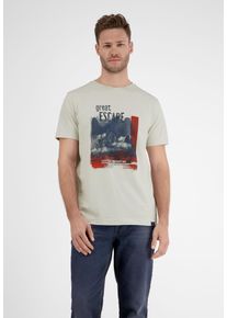 Lerros Herren T-Shirt "Lerros T-Shirt *Great Escape*", weiß, Gr. S, 100% Baumwolle, Shirts