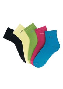 H.I.S. H.I.S Damen Kurzsocken, Gr. 35, bunt, Polyamid, Baumwolle, Elasthan, uni, Socken, mit Bündchen über dem Knöchel