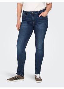 Only CARMAKOMA Damen Skinny-fit-Jeans "CARKARLA REG SK ANK ZIP DNM BJ581 NOOS", blau, modisch, Gr. 42, unifarben, Denim/Jeans, Obermaterial: 64%