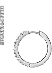 Fossil Damen Paar Creolen "Schmuck Edelstahl Ohrringe Ellis, JF04802040", Edelstahl, silber, Edelstahl, Ohrringe, mit Glasstein