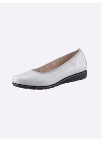Classic Basics Damen Ballerina, Gr. 41, grau, Glattleder, Basic, Schuhe