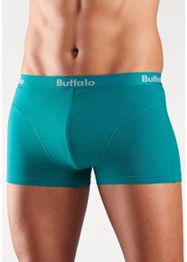 Buffalo Herren Hipster, Gr. 3, blau, Jersey, Obermaterial: 95% Baumwolle, 5% Elasthan, unifarben, Unterhosen, knapp sitzende Boxershorts aus