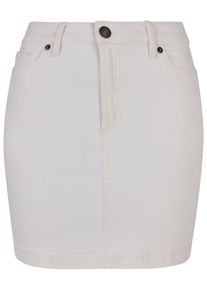 Urban Classics Damen Jerseyrock "Urban Classics Damen Ladies Organic Stretch Denim Mini Skirt", weiß, Gr. 33, unifarben, 50% Baumwolle (Bio), 48%