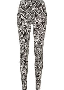 Urban Classics Damen Leggings "Urban Classics Damen Ladies Soft AOP Leggings", schwarz, Gr. 5XL, 85% Polyester, 15% Elasthan, Hosen