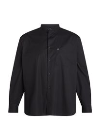 Herren Businesshemd "BT_POPLIN GRANDAD COLLAR SHIRT", schwarz, casual, Gr. XXXL, CALVIN KLEIN BIG & TALL, unifarben, Web, Obermaterial: 97%