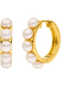 ADRIANA Damen Paar Creolen "Schmuck Geschenk Silber 925 Ohrringe Ravello, R23", Silber 925 (Sterlingsilber)-Perlen, gold, Silber 925
