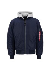 Herren Bomberjacke "Alpha Industries Men - Bomber Jackets MA-1 Zip Hood Back EMB", blau, Gr. XXL, Alpha Industries, Obermaterial/Futter: 100% Nylon,