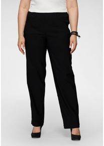 KjBRAND Damen Stoffhose "Sally Bengaline", schwarz, casual, Gr. 46, unifarben, Web, Obermaterial: 80% Viskose, 17% Polyamid, 3% Elasthan, Hosen, mit