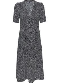 Tommy Jeans Damen Midikleid, schwarz, feminin, Gr. XS, geblümt, Obermaterial: 100% Polyester, Kleider, mit Blumen-Print