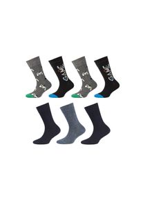 Camano Kinder Socken "Socken 7er Pack", Gr. 27, grau, 62% Baumwolle 37% Polyamid 1% Elasthan, gemustert, Socken